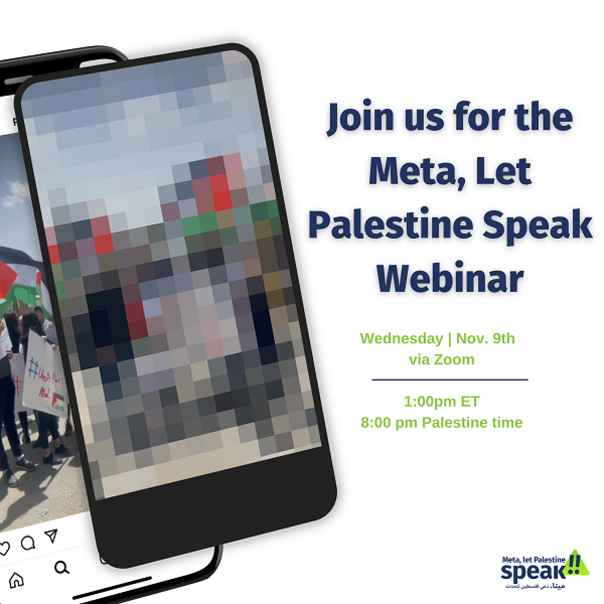 Join us for the Meta, Let Palestine Speak Webinar!