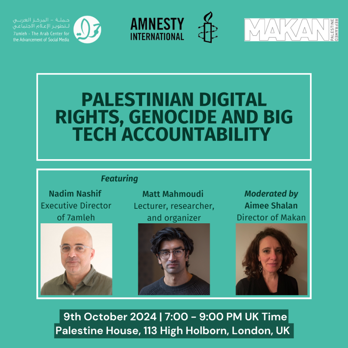 Event: Palestinian Digital Rights, Genocide and Big Tech Accountability