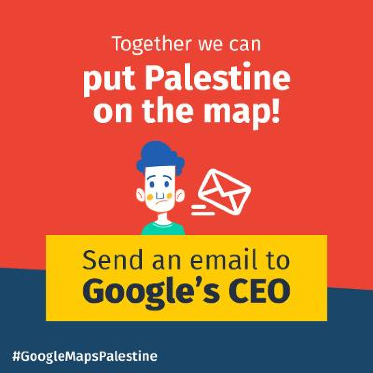 Send an E-Mail to Google to put Palestine on the Map