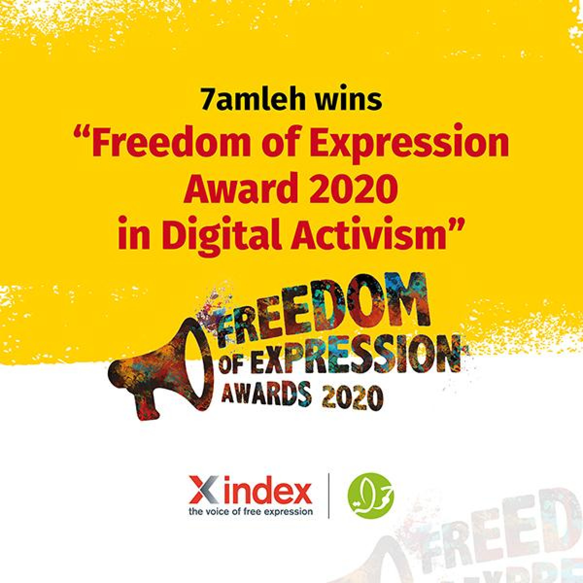 7amleh Awarded the Freedom of Expression Award 2020