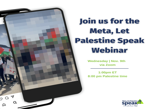 Join us for the Meta, Let Palestine Speak Webinar!