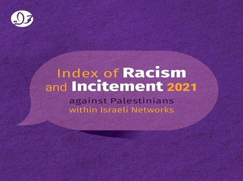 Racism and Incitement Index 2021: Increase in Racism and Incitement against Palestinians and Arabs During the Year