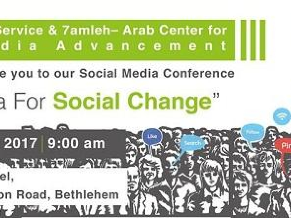 Social Media Conference “Social Media for Social Change” 2nd November in Bethlehem