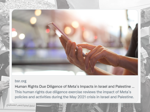 Statement Regarding BSR’s HRA for Meta on Palestine & Israel