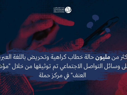 مركز حملة يرصد أكثر من مليون خطاب عنيف باللغة العبرية ضد الفلسطينيين على وسائل التواصل الإجتماعي
